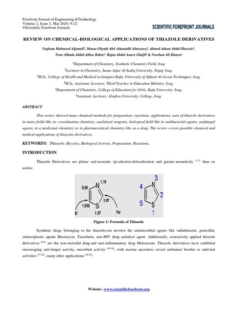 Review On Chemical-Biological Applications of Thiazole Derivatives - 14 ...