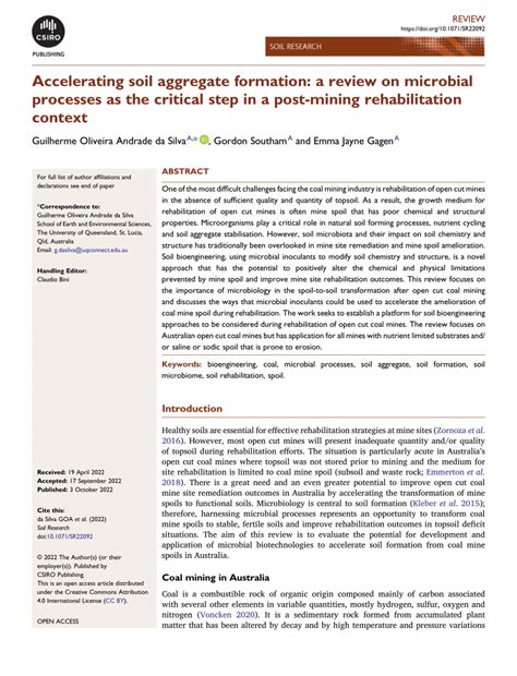 (PDF) Accelerating soil aggregate formation: a review on microbial ...