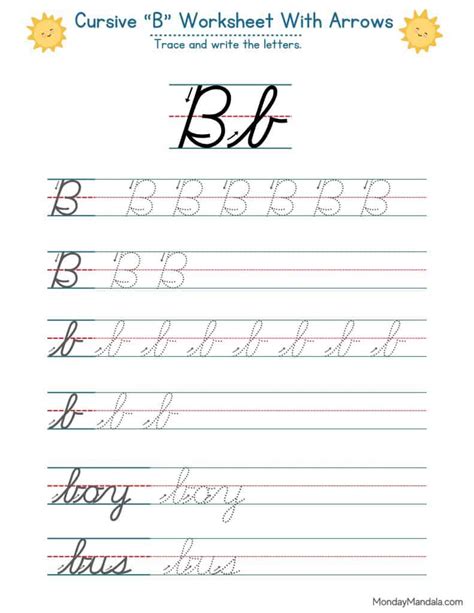 10 Cursive B Worksheets (Free Letter Writing Printables)