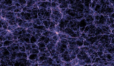 Image of the 'cosmic web', the large scale structure of the universe. Each bright knot is an ...