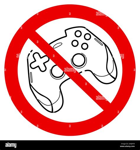 No games. No gamepad icon. No joystick sign. Forbidden gamepad icon ...