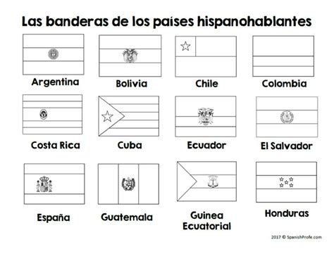 Printable Coloring Spanish Speaking Countries Flags Coloring Pages