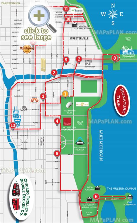 Chicago maps - Top tourist attractions - Free, printable city street ...