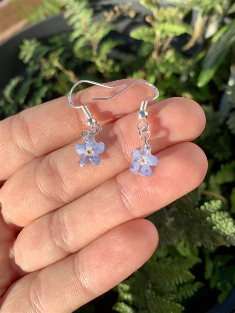 Real Forget Me Not Earrings real flower earrings resin | Etsy in 2021 ...