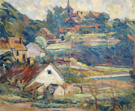 Joseph Raphael (1869-1950) Linkebeek Countryside (Belgium) 25 5/8 x 31 1/2in Original Canvas ...