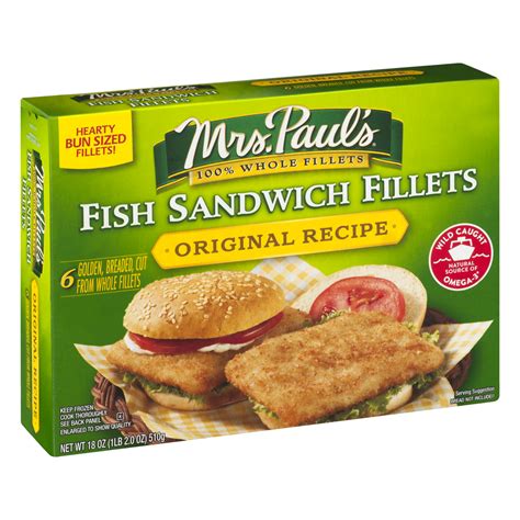 Mrs. Paul's Fish Sandwich Fillets Original Recipe 6CT 18oz Box | Garden ...