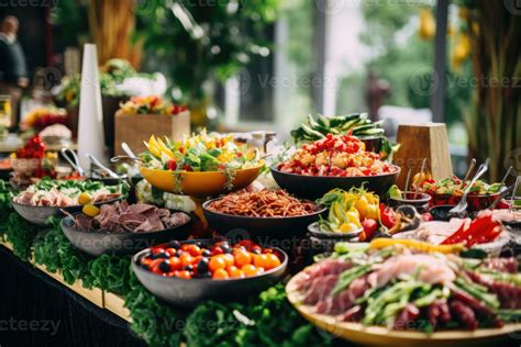 Buffet table full of food in a luxury hotel 28646050 Stock Photo at Vecteezy