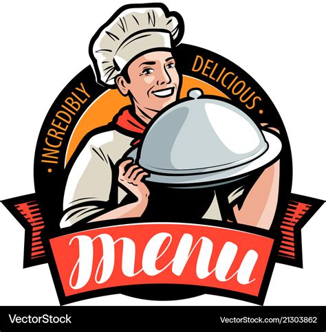 Restaurant or cafe menu logo or label Royalty Free Vector