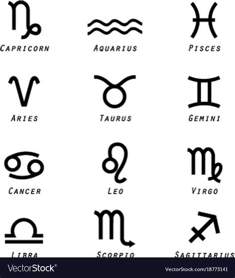 Zodiac stylized sign horoscope icon logo Vector Image