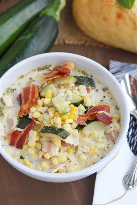 Creamy Zucchini Bacon Corn Soup