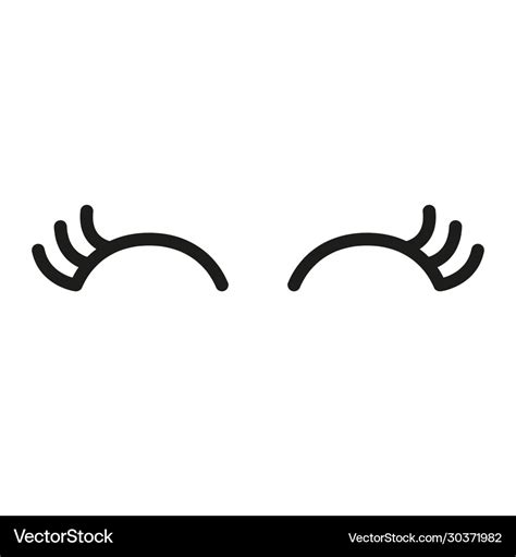 Cute cartoon eyes with lashes Royalty Free Vector Image