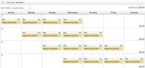 4 On 4 Off Shift Pattern Template - Get What You Need