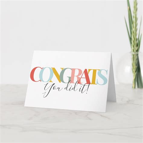 Modern Congrats You Did It Graduation Card | Zazzle