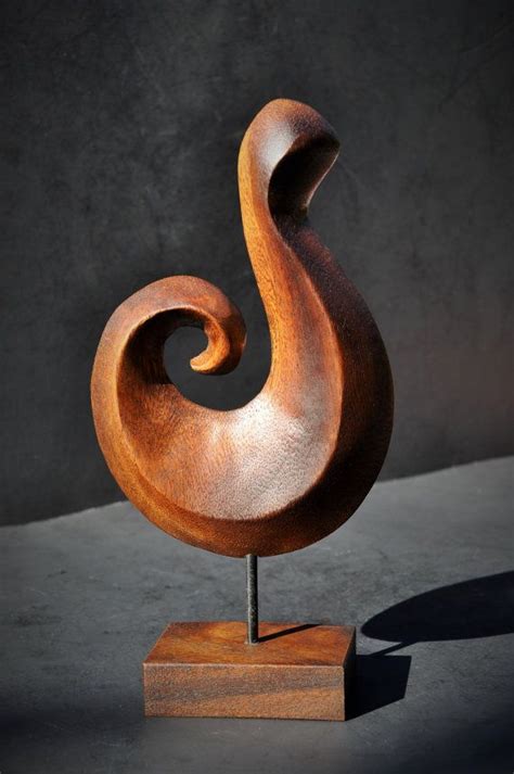 Mid Century Modern Sculpture, Stylized Carved Wood Bird, Minimalist ...