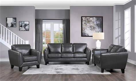 9460DG Homelegance Spivey Dark Gray Leather Sofa Set Collection