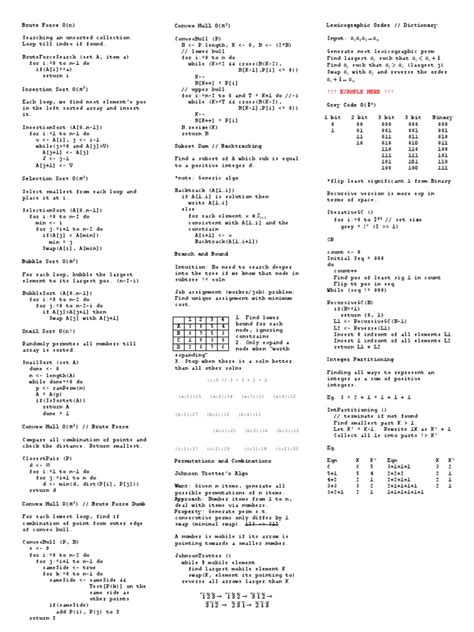 Algorithm Analysis Cheat Sheet | PDF | Algorithms | Algorithms And Data Structures