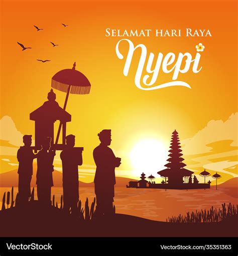 Selamat hari raya nyepi translation happy day Vector Image