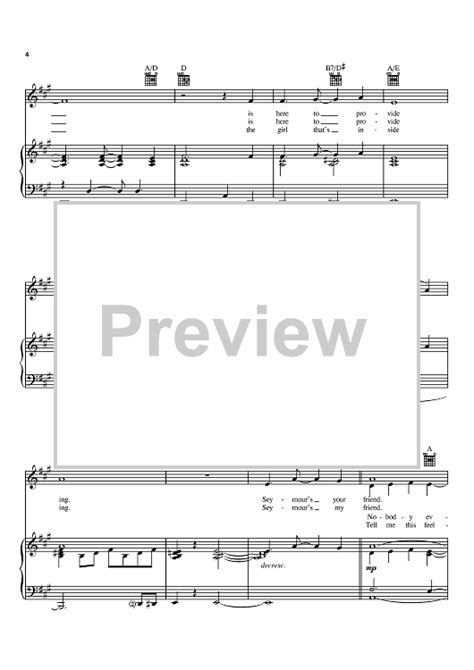 Suddenly Seymour" Sheet Music for Piano/Vocal/Chords - Sheet Music Now