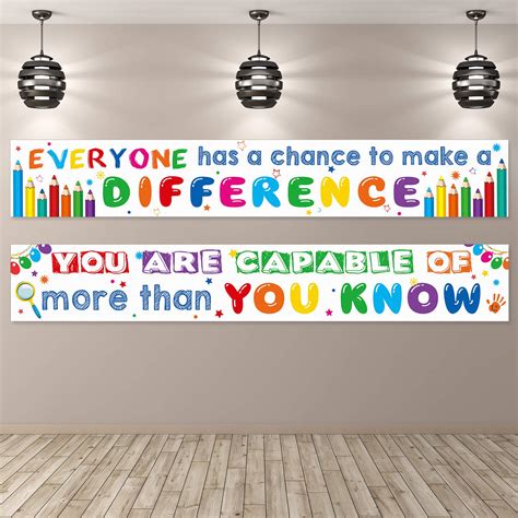 Buy 2 Pack Motivational Classroom Banner Positive Banner Inspirational ...