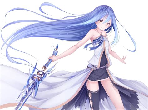 Blue Hair Anime Girl Wallpapers - Wallpaper Cave