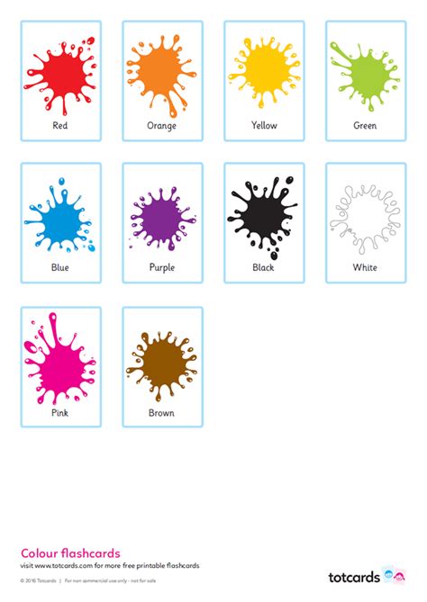 Free colour flashcards for kids - Totcards