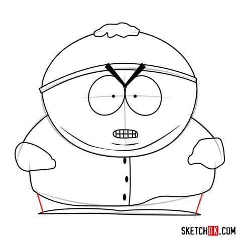 How to draw angry Eric Cartman from South Park - SketchOk