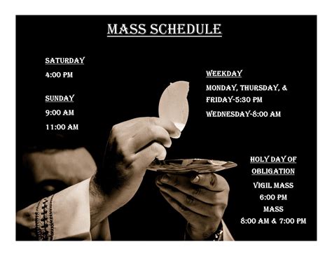 Mass Schedule | Our Lady of Angels Catholic Church