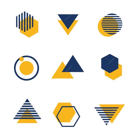 Premium Vector | Geometric icon set vector design