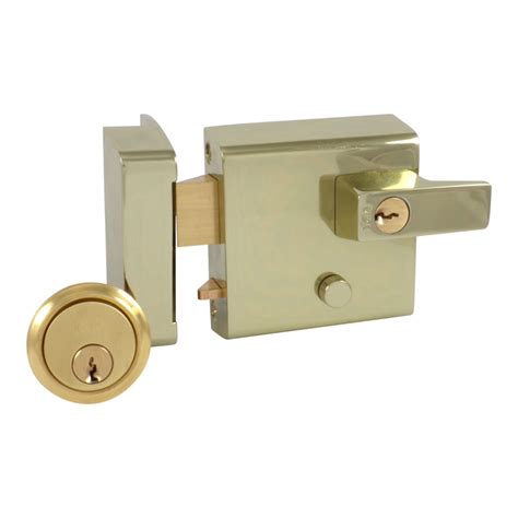 Yale 1 Grey/Brass Double Security Cylinder Rim Nightlatch Slam Lock for ...