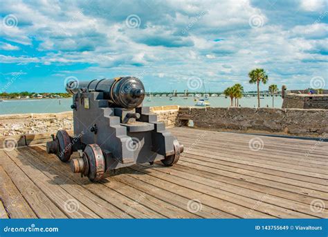 Cannon on Gundeck in Castillo De San Marcos Fort 4 Editorial Stock Image - Image of hotel, fort ...