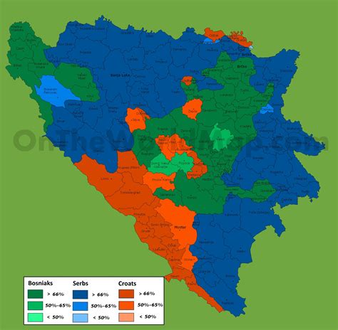 Map of ethnic groups in Bosnia and Herzegovina - Ontheworldmap.com