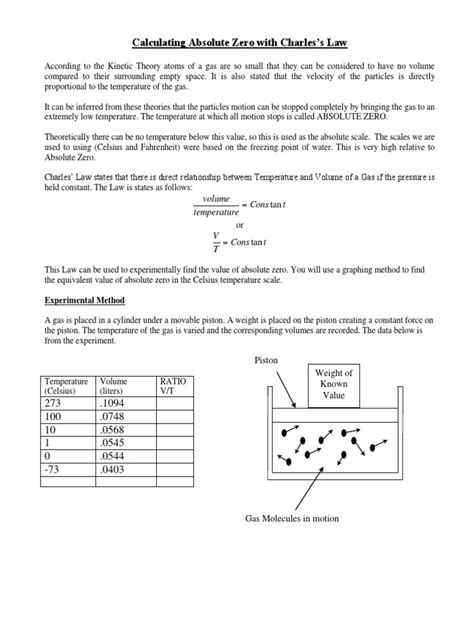 Absolute Zero Experiment | PDF | Temperature | Gases