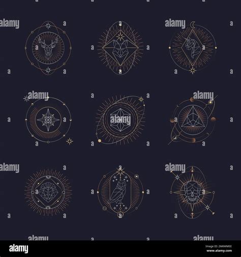 Geometric mystic symbols vector set Stock Vector Image & Art - Alamy