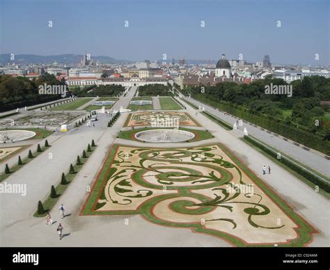 Schloss Schönbrunn gardens in Vienna with the city in the background Stock Photo - Alamy