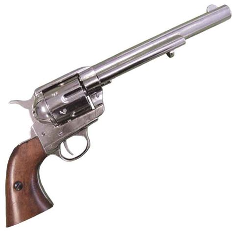 Nickel 1873 45 Caliber Revolver