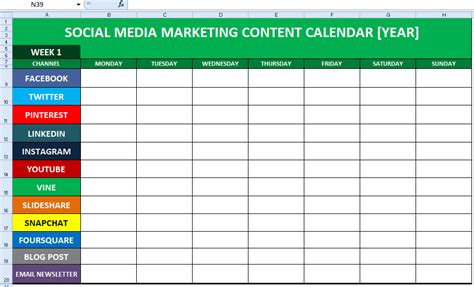 Social Media Content Calendar Template Excel | Marketing Editorial ...