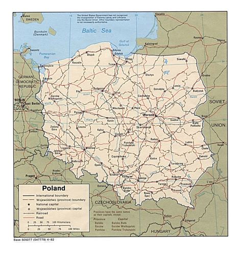 Detailed political and administrative map of Poland with roads ...