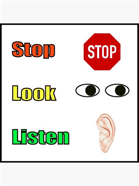 "Stop Look Listen" Sticker for Sale by ArtFactory5 | Redbubble