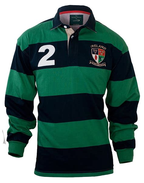 Lansdowne Green & Navy Heritage Rugby Shirt at IrishShop.com | JATRR3054