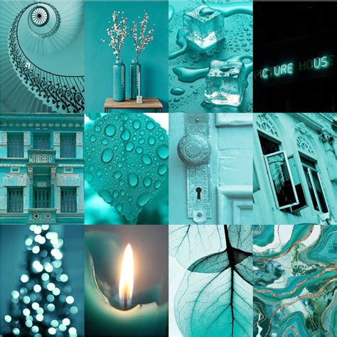 Teal/Aqua Aesthetic Wall Collage Kit Teal Aesthetic Collage | Etsy