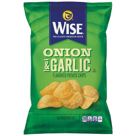 Wise Onion & Garlic Potato Chips, 3.25 Oz. - Walmart.com - Walmart.com