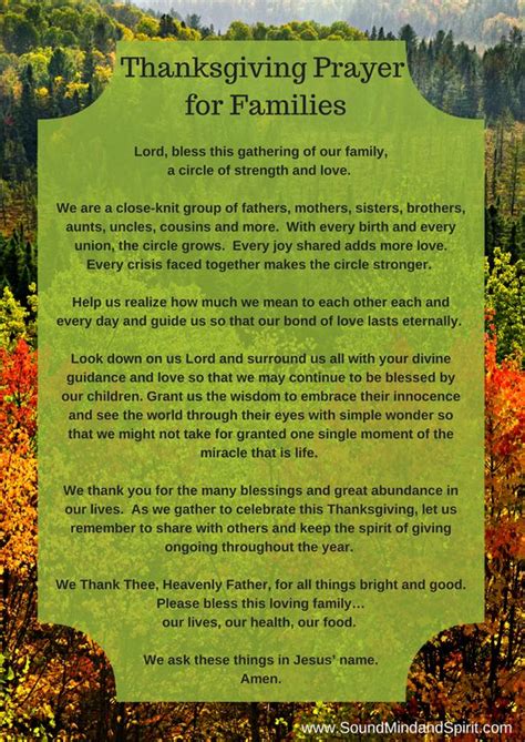 Thanksgiving Prayers For The Family - Lady and the Blog