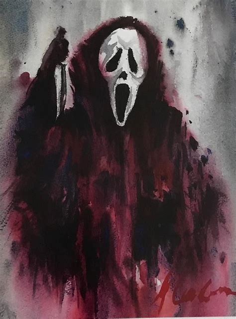 Scream Ghostface Red Glossy Movie Art Print Horror By Gary Caradonna | Dream Into Eternity in ...