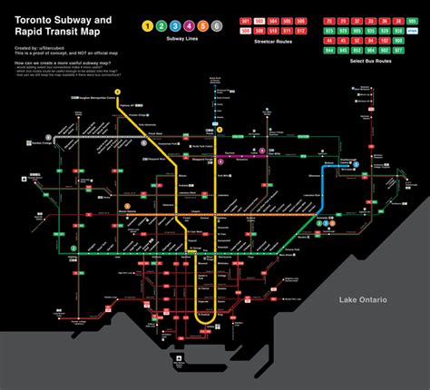 My attempt at creating a better subway map. : r/TTC