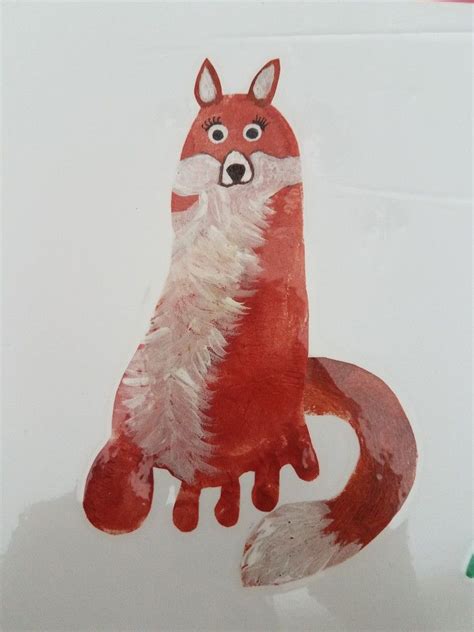 F is for fox | Footprint art, Infant activities, Art prints