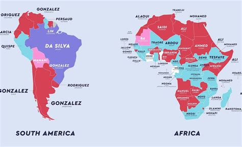 Most Popular Last Name in Every Country in the World