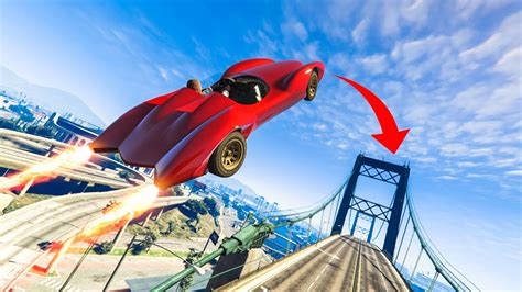 AMAZING ROCKET CAR STUNT LANDING! - (GTA 5 DLC Stunts & Fails) - YouTube