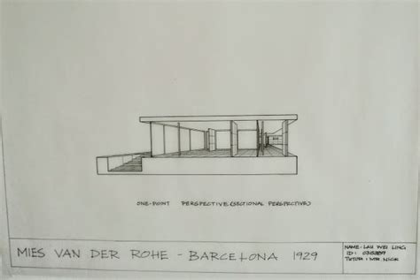 Barcelona Pavilion Sketch, Barcelona Pavillion, Technical Pen ...