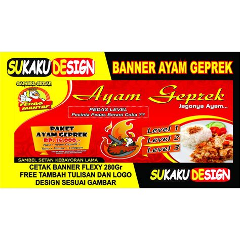 Jual SPANDUK / BANNER USAHA AYAM GEPREK | Shopee Indonesia