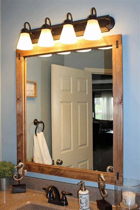 How to Build a DIY Frame to Hang over a Bathroom Mirror ⋆ Love Our Real Life